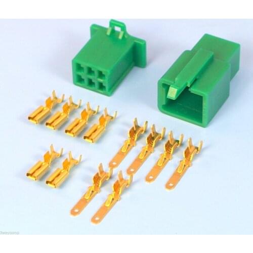 20/50/100sets/lot 6 Pin/Way 2.8mm Mini Electrical Connector Kit Green Black Red Motorbike Motorcycle Car