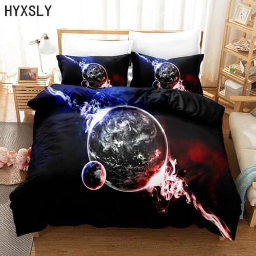 2/3 Pieces Space Duvet Cover Set Planet Star Bedding Kids Boys Girls Cartoon Galaxy Quilt Cover Queen King Double Twin Dropship