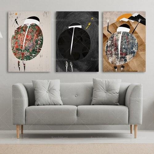 Ensemble de 3 figures abstraites, estampes d’art abstrait, estampes d’art moderne du milieu du siècle, illustration minimaliste