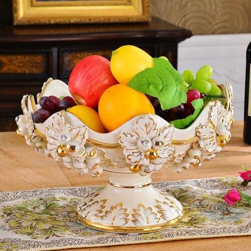 European Fruit Plate Set Luxury Ceramic High-grade Fruit Plate Household Modern Tea Table Setting Fruit Plate Creative Living Ro