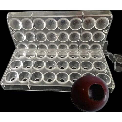 DIY Set Latest 3 cm Diameter 3D Ball Shape Chocolate With A Hole PC Polycarbonate Sugarcraft Mold Candy Fondant Cake Mould