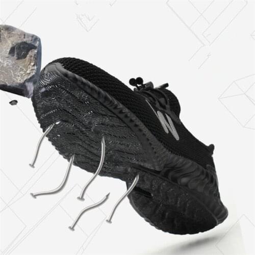 Indestructible Safety Shoes Men Plastic Steel Toe Work Shoes Breathable Summer Working Shoes Man Safety Boots Protect Footwear