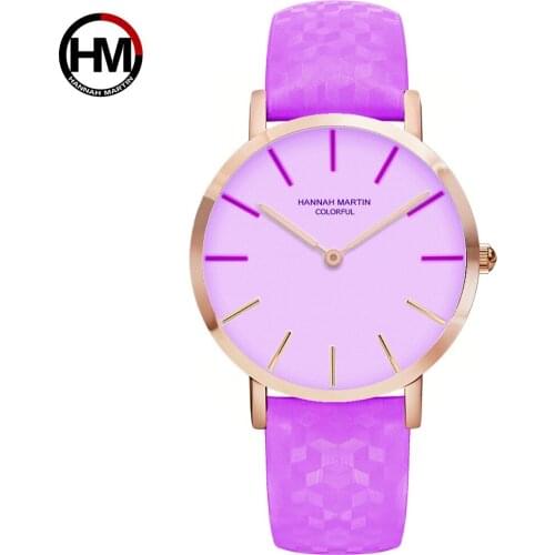 2018 New Hannah Martin Creative Women Watches Color Changing Watch Fashion Ladies Quartz Wristwatches Waterproof Clock Gift Box
