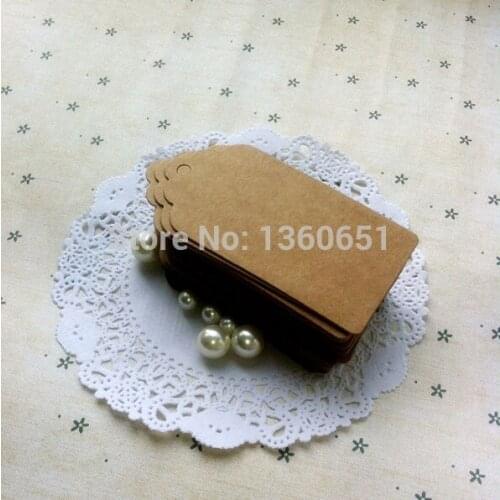 Wholesale 350GSM Scallop Kraft Blank Hang tag,4.5*9cm Retro Gift tag Table Number cards500pcs/lot High Quality Kraft Tag