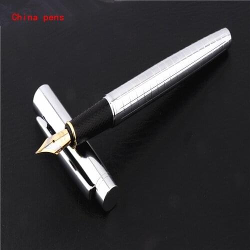 Luxury quality 856 PlatinumLine Business office Medium Nib Fountain pen New School student office supplies gift pen