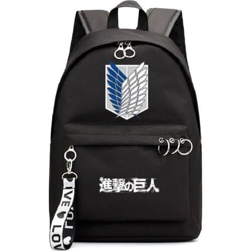 New Fashion Women Girls Backpack Anime Attack Ont Titan SchoolBags Boys Girls Shoulder Bags Cartoon Print Mochilas Gift