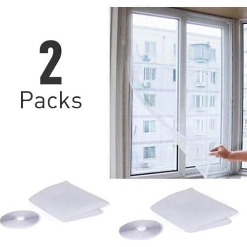 2Packs 1.3m x 1.5m Window Insect Screen Netting Mesh With Roll Self-adhesive Tape Anti-mosquito Net Household DIY Mesh Curtain