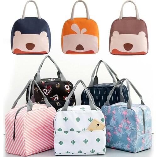 Lunch Bag Cooler Tote Portable Insulated Box Functional Cartoon Pattern Oxford Cloth Thermal Food Picnic Lunch Bag For Women Kid