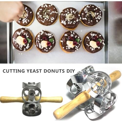 Revolving Donut Cutter Maker Mold Pastry Dough Metal Baking Roller Kitchen Tools