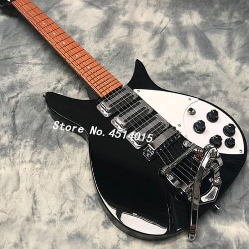 High-quality 325 electric guitar, black paint, bright fingerboard, 527 string length, small double-wave vibrato bridge, Korean a