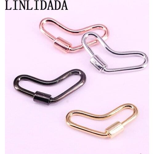 10Pcs,10x26mm Heart Shaped Screw Clasp/Bags Lock, Gold/Rose Gold/GunBlack Plated, For Bracelet Necklace Making, Finding