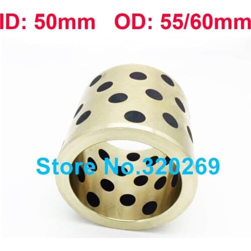 1PC JDB Graphite Lubricating Brass Bearing Bushing Copper Sleeve Oilless ID 50 MM 50x55x30 50x55x40 50x55x50 50x60x30 50x60x40