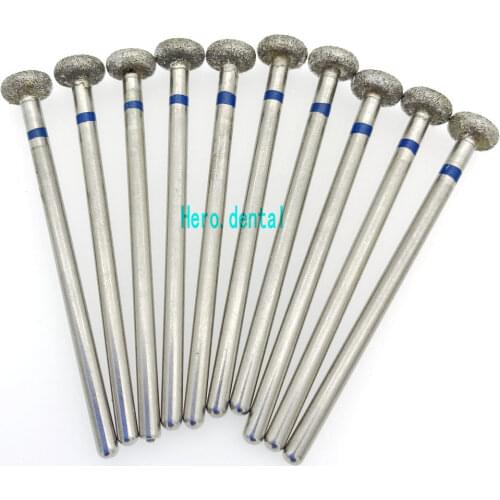 10 Pcs 2.35mm Shank Diamond Grinding Bur Drill Bits For Grinding Wheel Shape Burs MJ60 Polishing Burs