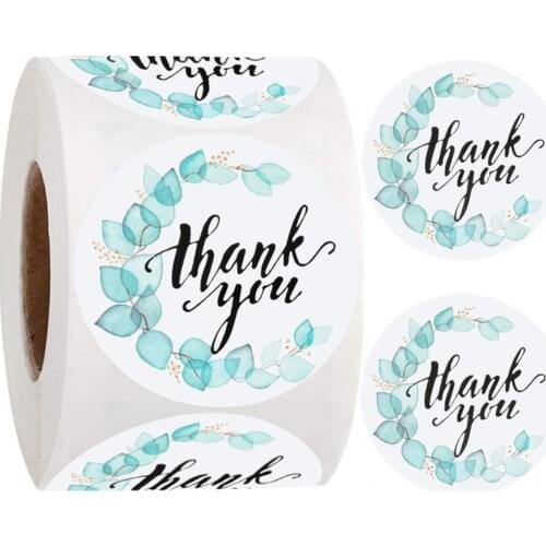 100-500pcs Leaves Thank You Sticker Baking Handmade Crafts Birthday Party Wedding Decor Gift Sticker Envelope Seal Sticker Label