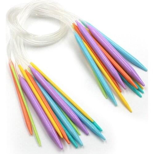 12pcs/set 80cm Length Colorful Straight Knitting Needles Set Circle Double-ended Sweater Needles DIY Weaving Supplies Tools