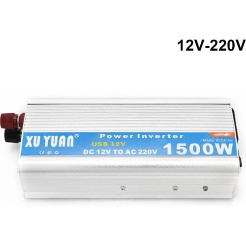 1500W Car and Home Power Inverter DC 12V/24V to AC 110V/220V Power Converter Short Circuit Automatic Protection Inverter