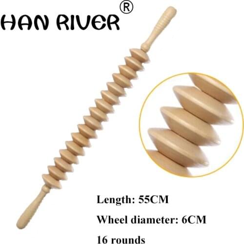 No paint color 16 rounds of coarse meridian rods full-body massage stick rolling back massage lamented the waist neck leg