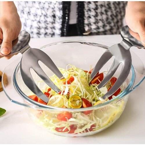 2PCS Stainless Steel Salad Claw Salad Fork Creative Salad Tools Vegetable Stir Bar Kitchen Accessories Home Gadgets