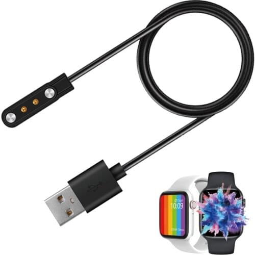 2pin 4mm Magnetic Smartwatch Dock Charger Adapter USB Charging Cable Cord for iWO W26 40MM 44MM Pro Smart Watch Accessories