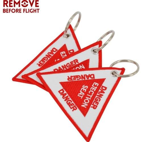 3 PCS/LOT Fashion Key Chain Bijoux Triangle Ejection Seat 9CM Motorcycles and Cars Embroidery Key Tags OEM Keychain for Men