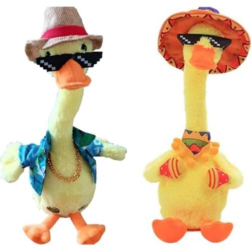 425F Electronic Duck Plush Toy Yellow Duck Singing 120 Mexican/Hawaii Songs