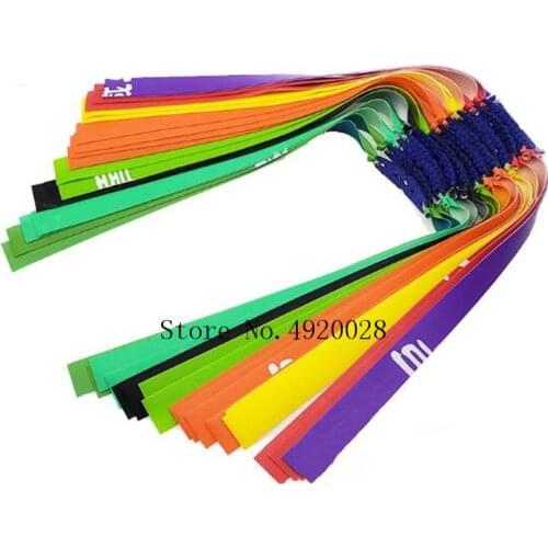 5Pcs Powerful Slingshot Elastic Flat Rubber Band Practical Hunting Sports Catapult Kit Set Slingshot Rubber Random Color