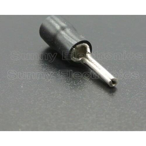 500x14-12AWG Insulated Black Wire Pin Splice Connector Crimp Electrical Terminals