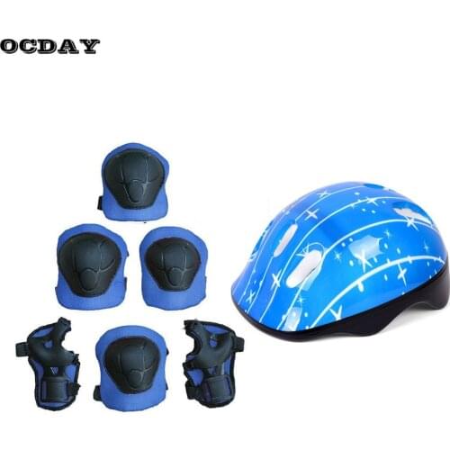 7PCS/Set Sport Toys Kids Roller Skating Helmet Knee Elbow Wrist Pad Protective Gear Set Comfortable Scooter Skate Toys for Baby
