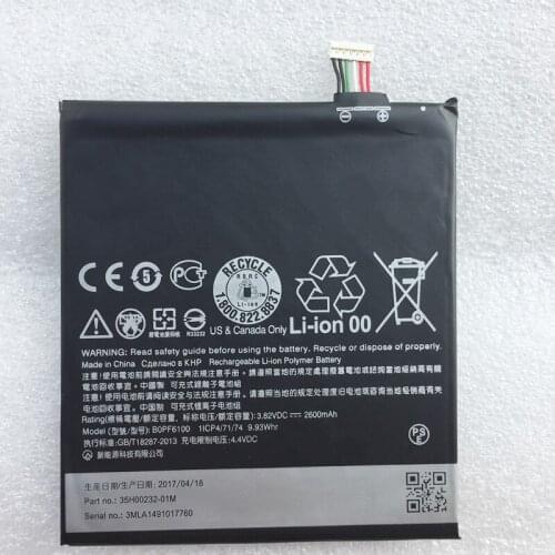 100% Original BOPF6100 B0PF6100 Battery For HTC Desire 820 826W D820t D826 826T D820u 820Q Mobile Phone Battery 2600mAh