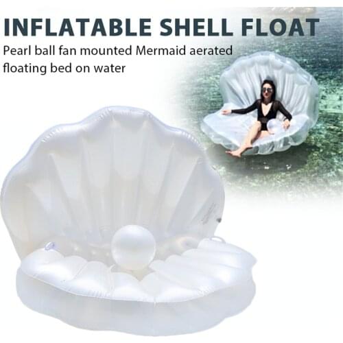 Big Sea Shell Pearl Floating Bed Set Sofa Floating Air Bed Water Floating Row Cushion For Beach Swimming Pool Seaside160*130*130