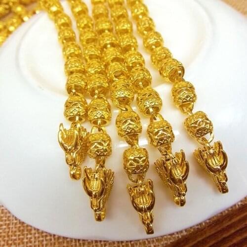 Dragon Head Link Chain Yellow Gold Filled Mens Necklace Accessories Gift
