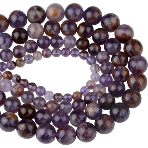 Chanfar High Quality Natural Lodolite Stone Round Beads For Jewelry Making DIY Bracelet Necklace 6/8/10/12mm Strand