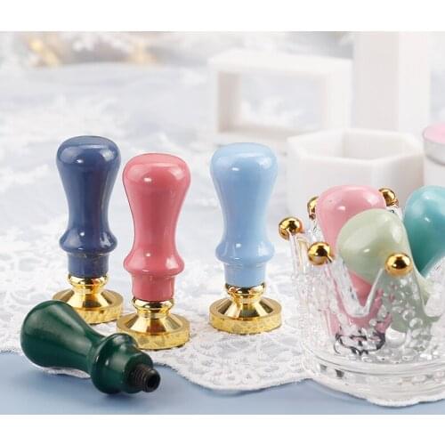 Macaron Wood Handle For Wax Seal Stamp Retro Antique Sealing Wax Stamps Handle Wedding Cards Scrapbooking Material