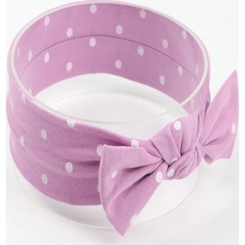 Childrens Dotted Knot Hair Band European and American Baby Headdress Bow Hair Band nylon headband for baby