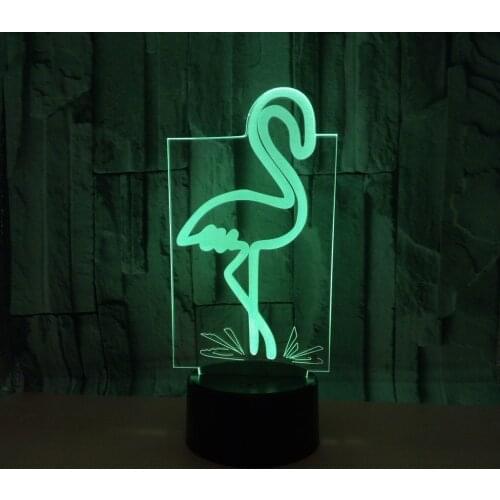 Flamingo 3d Night Lights Colorful Touch Control Gift Usb Table Lamp Home Atmosphere 3d Table Lights Christmas decorative lights