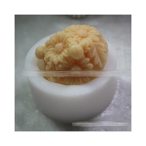 Flowers Molds Handmade Flower Ball Soaps Making Ladybug on Daisy Soap Mold Candle Mould DIY Craft Candle Resin Silicone PRZY