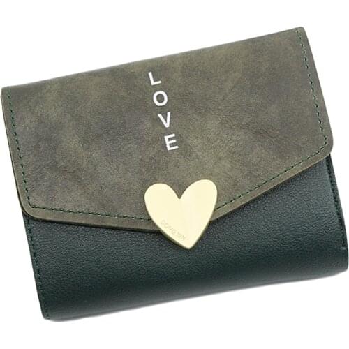 Women Fashionable PU Leather Female Portable Wallet Letter Printing Wallet Lightweighted Short Change Purse for Women