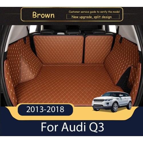 Leather Car Trunk Mat For Audi Q3 2013-2018 Cargo Liner Accessories Interior Boot