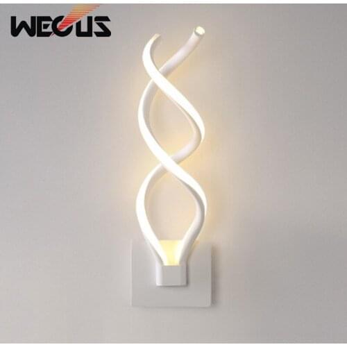 Creative wave aluminum wall lamp simple white personality LED wall mounted sconces for bedside corridor stairs foyer light