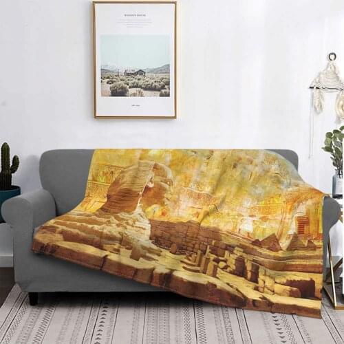 Ancient Egyptian Civilization Blankets Fleece Summer African Portable Super Warm Throw Blanket for Bed Couch Quilt