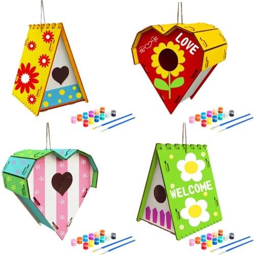 Art & Crafts Painting for Kids Ages 4-9 DIY Bird House Kit, Build and Paint Backyard Wooden Birdhouse Kit for Boys Girls Teens