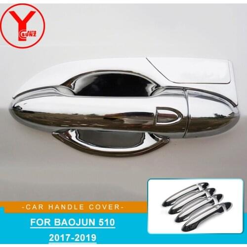 Car Outer Door Handle Cover Bowl Protection Sticker For SAIC BAOJUN 510 2017 2018 2019 Chromium Exterior Decoration YCSUNZ