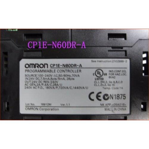 New Original CP1E-N60DR-A CP1E PLC CPU for Omron Sysmac 60 I/O 36 DI 24 DO Relay N60DR CP1E AC100-240V