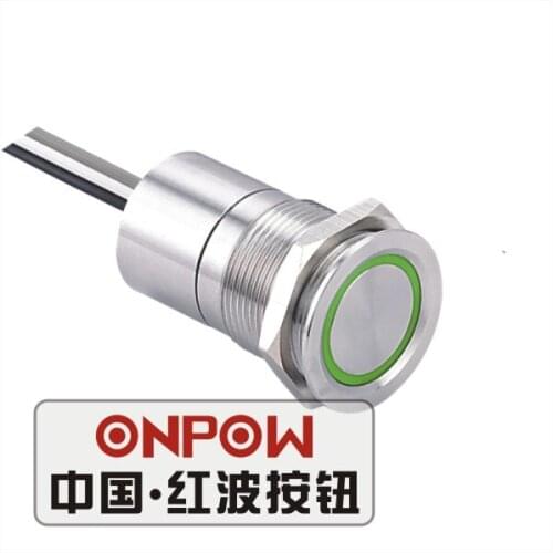 ONPOW 19mm Stainless steel 1NO latching ring illuminated Touch switch capacitive switch TS19B-10Z/Y/SS/G/12V