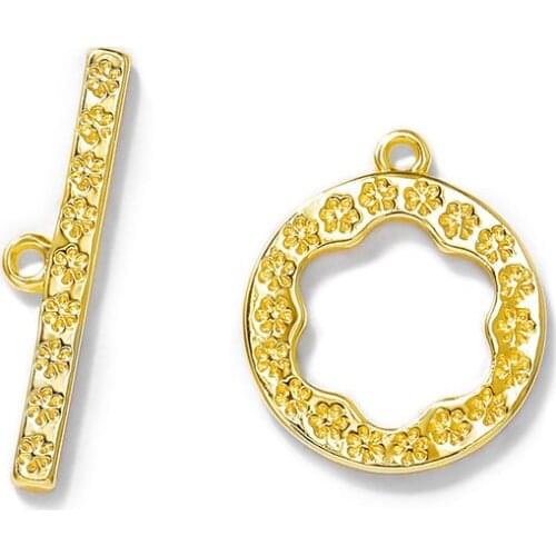 Factory wholesale Gold Color Brass Round connectors For Necklace and Bracelet Clasps Diy Jewelry Making Supplies Accessories