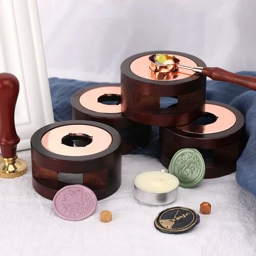 1Set Vintage Stamp Wax Seal Beads Sticks Warmer Wax Sticks Melting Glue Furnace/Spoon Tool Stove Pot For Wax Seal Stamp Candle
