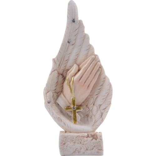 Resin Christ Cross Hand Religious Ornament Sculpture Good Blessings Christ Hand Ornament Housewarming Gifts