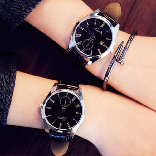 Simple Couple Watches Pair Clock Luxury Roman Style Mens Watch Fashion Womens Quartz Wristwatches Gift for Men Lovers Watch