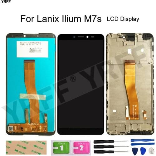 With Frame LCD Screens For Lanix Ilium M7s LCD Display Touch Screen Digitizer Assembly Panel Sensor Phone Repair Sets