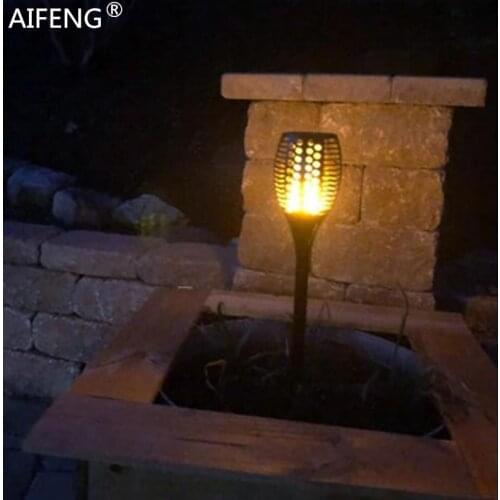 AIFENG flickering solar flame light Landscape Decoration Lighting Dusk to Dawn Auto On/Off Security Lawn Light For